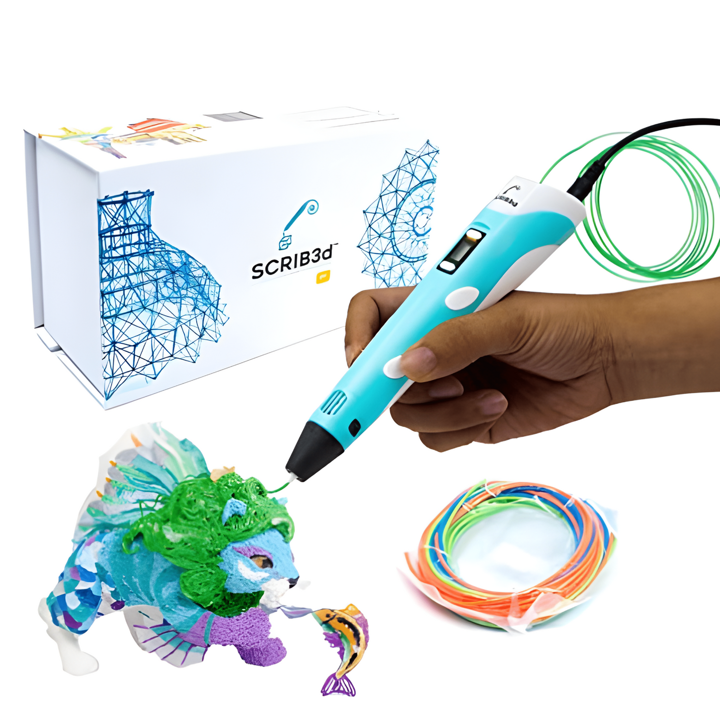 Bolígrafo de impresión 3D con pantalla + 3 colores iniciales de filamento + envío gratis