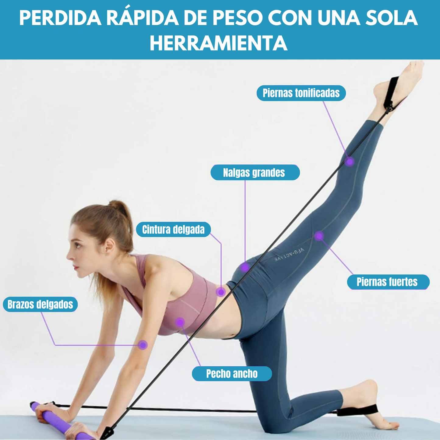 Kit Pilates con barra + Guia de ejercicios l Envío gratis
