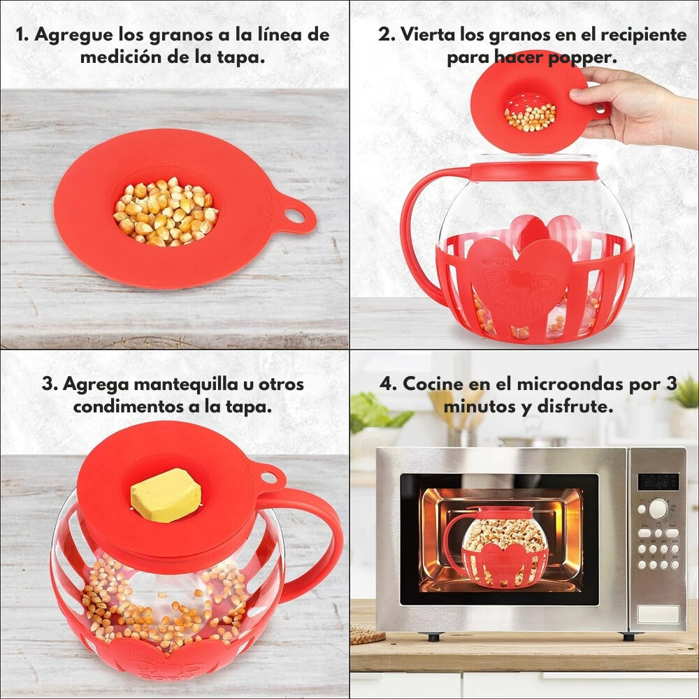 POP-CORN® RECIPIENTE DE VIDRIO PARA PALOMITAS | GARANTIA 6 MESES