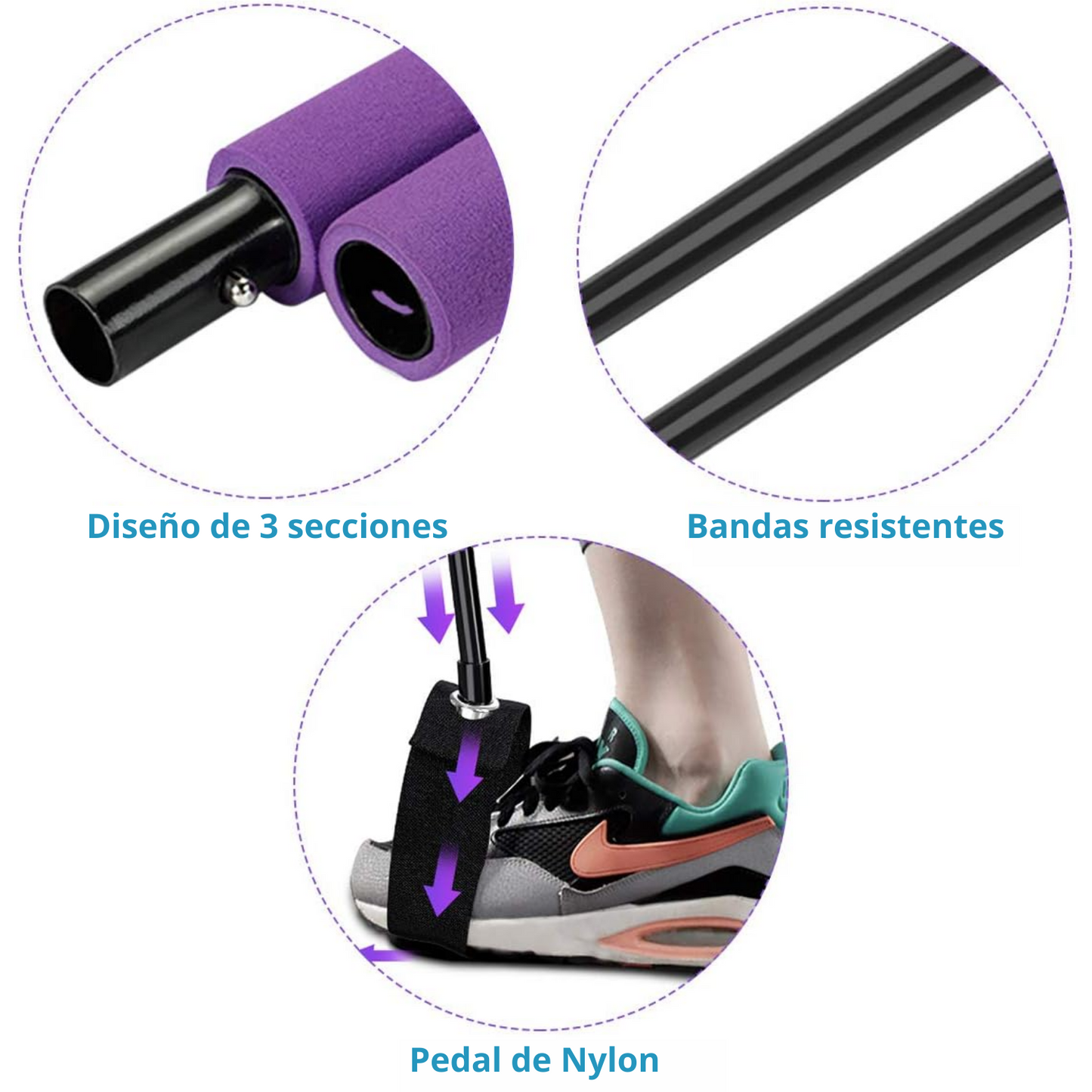 Kit Pilates con barra + Guia de ejercicios l Envío gratis