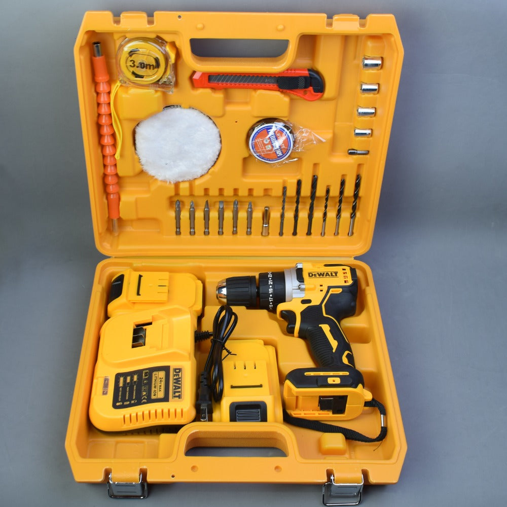 Controlador de impacto Dewalt 26v+ 2 Baterias + Carga Inalambrica + Kit completo de brocas + Polichador GRATIS