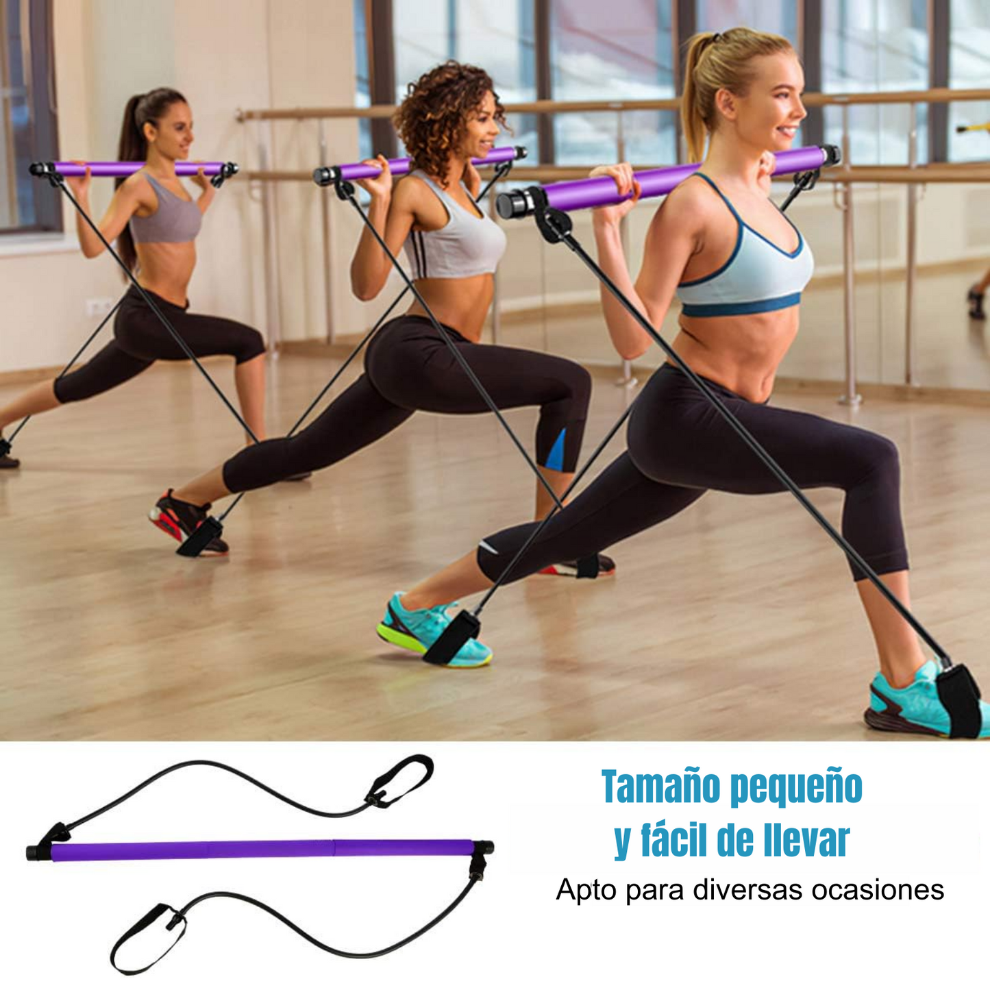 Kit Pilates con barra + Guia de ejercicios l Envío gratis