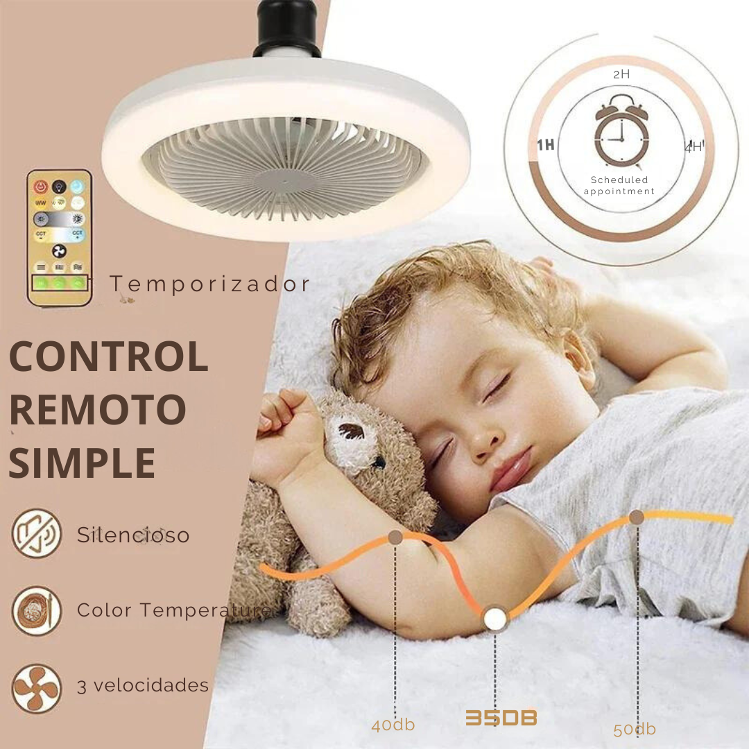 2x1 SamartFan™ Bombillo Ventilador AHORRADOR de ENERGIA con control Inalámbrico