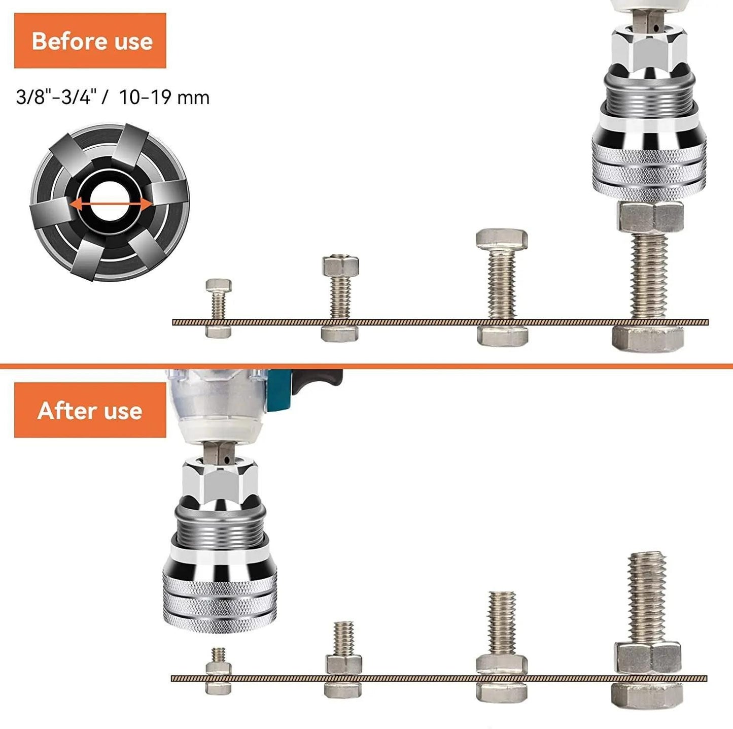 FlexiGrip™ Llave Universal Alemana Adaptable a Cualquier Tuerca o Tornillo + Adaptador de taladro