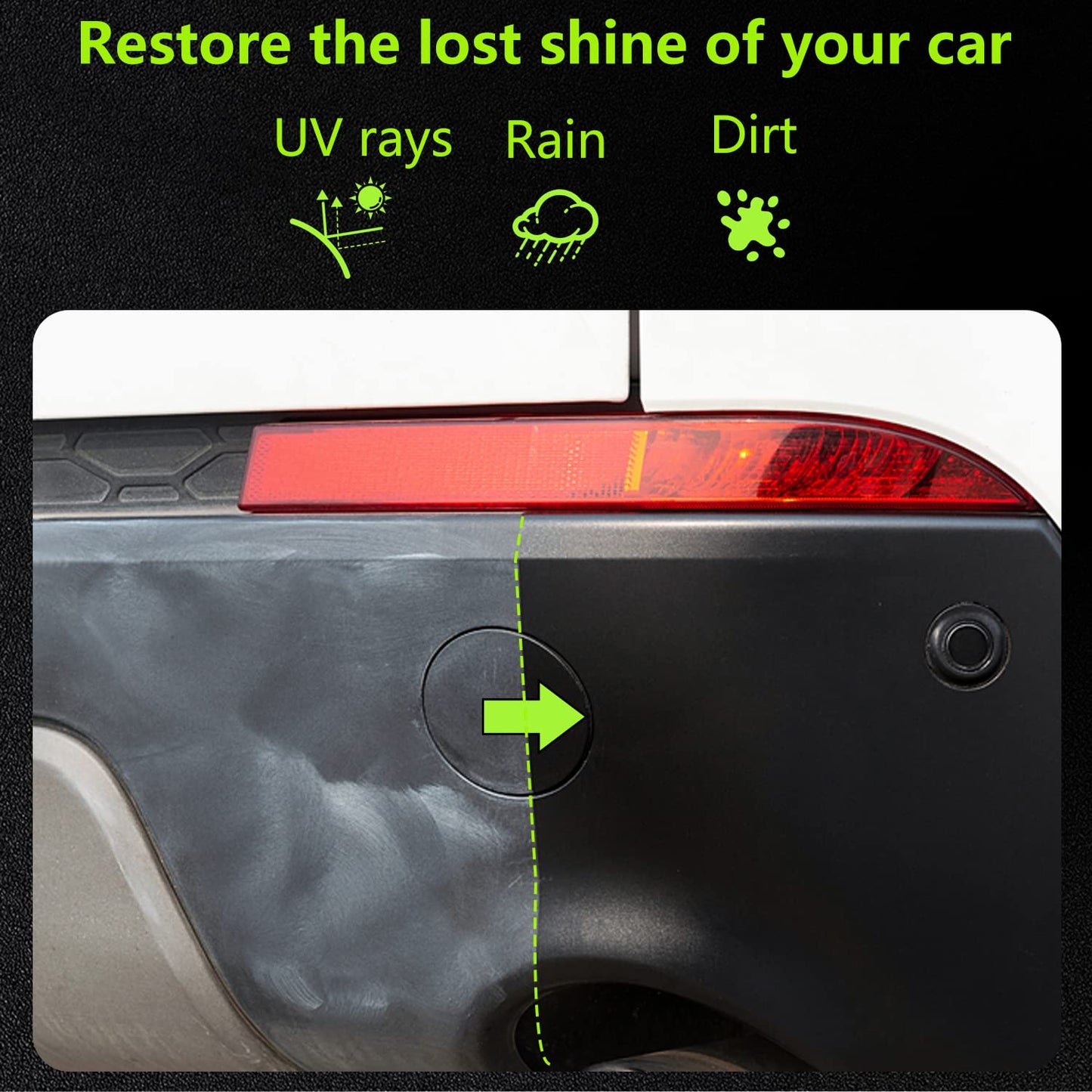 Trim Restorer™ Producto Diseñado para Restaurar y Proteger Varias Superficies de tu Coche