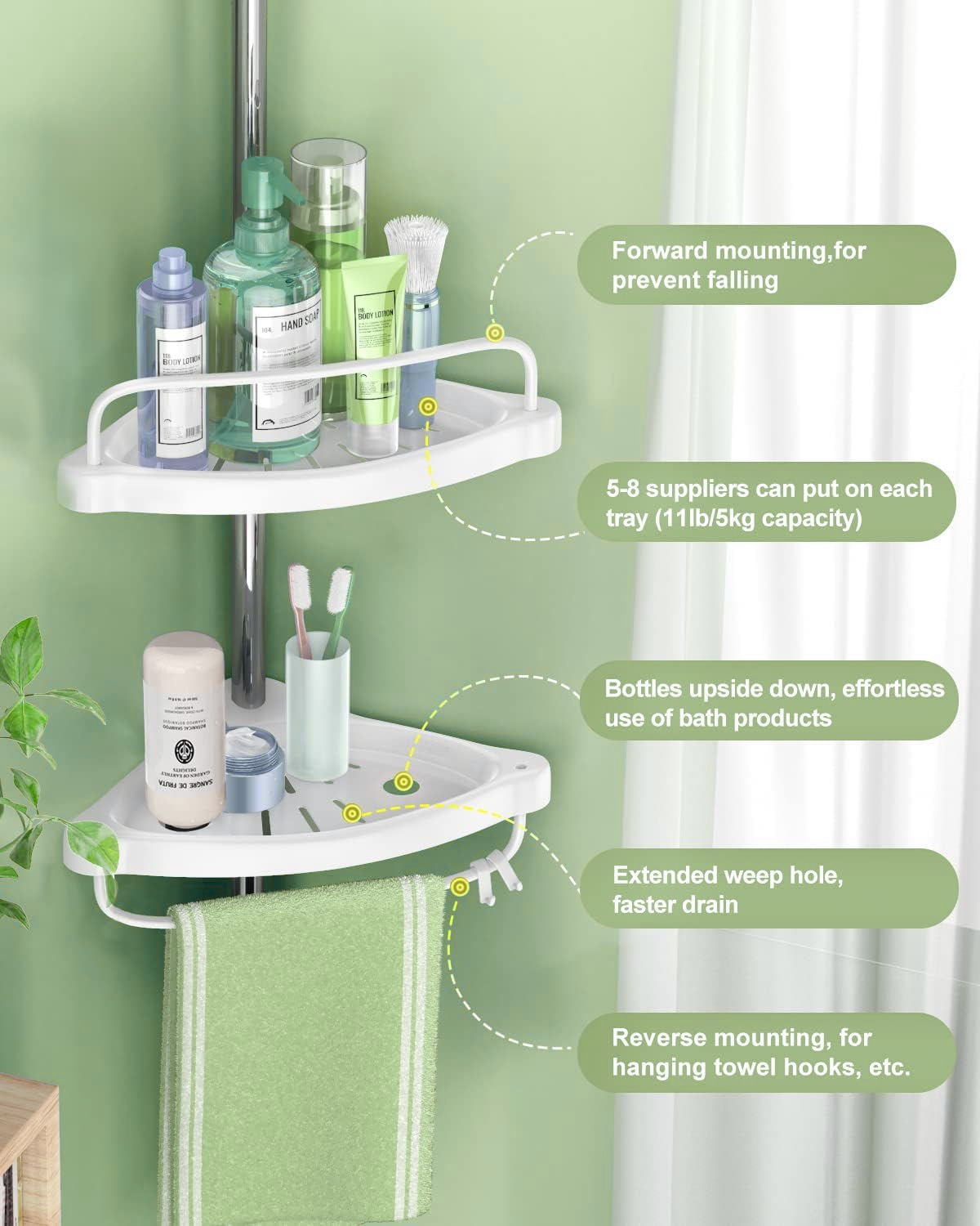 ORGANIZADOR ESQUINERO PARA BAÑO | EN ACERO