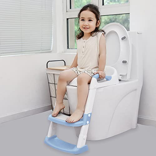 Magnifica escalera de inodoro para tus niños l Con agarradera