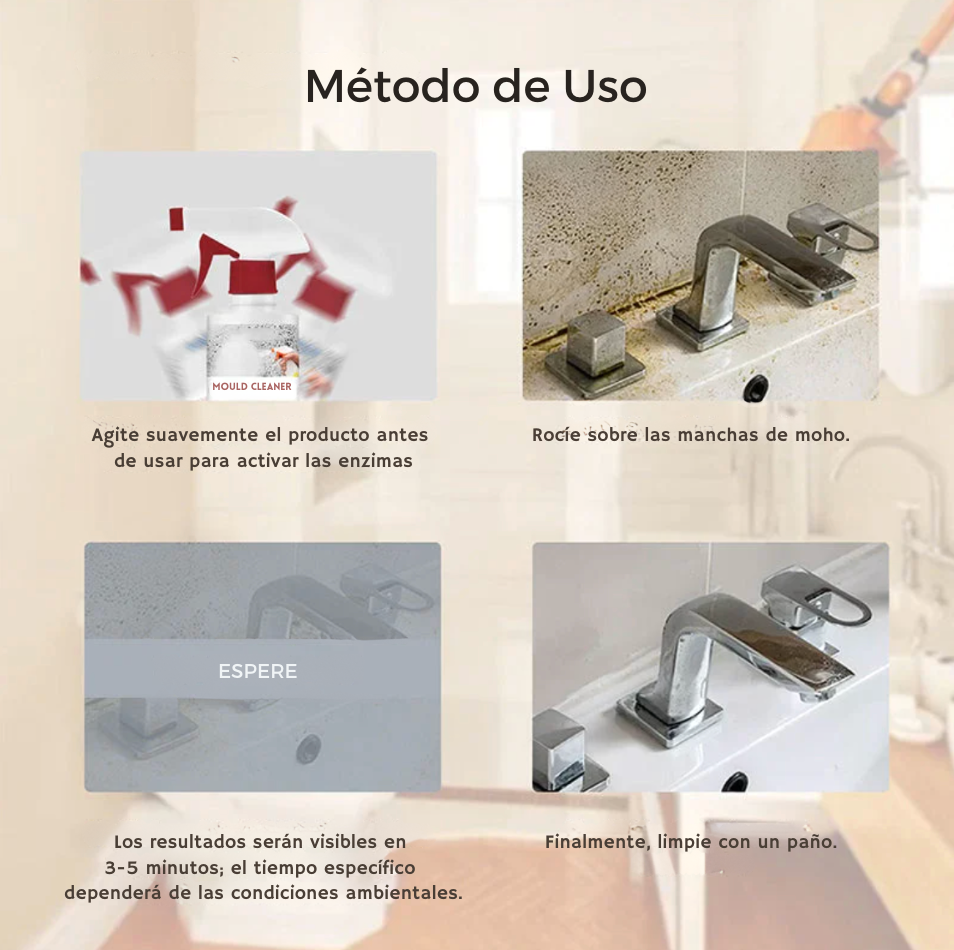AureaClean™ Espuma Limpiadora Anti Hongos y Humedades 99.9% Eficaz