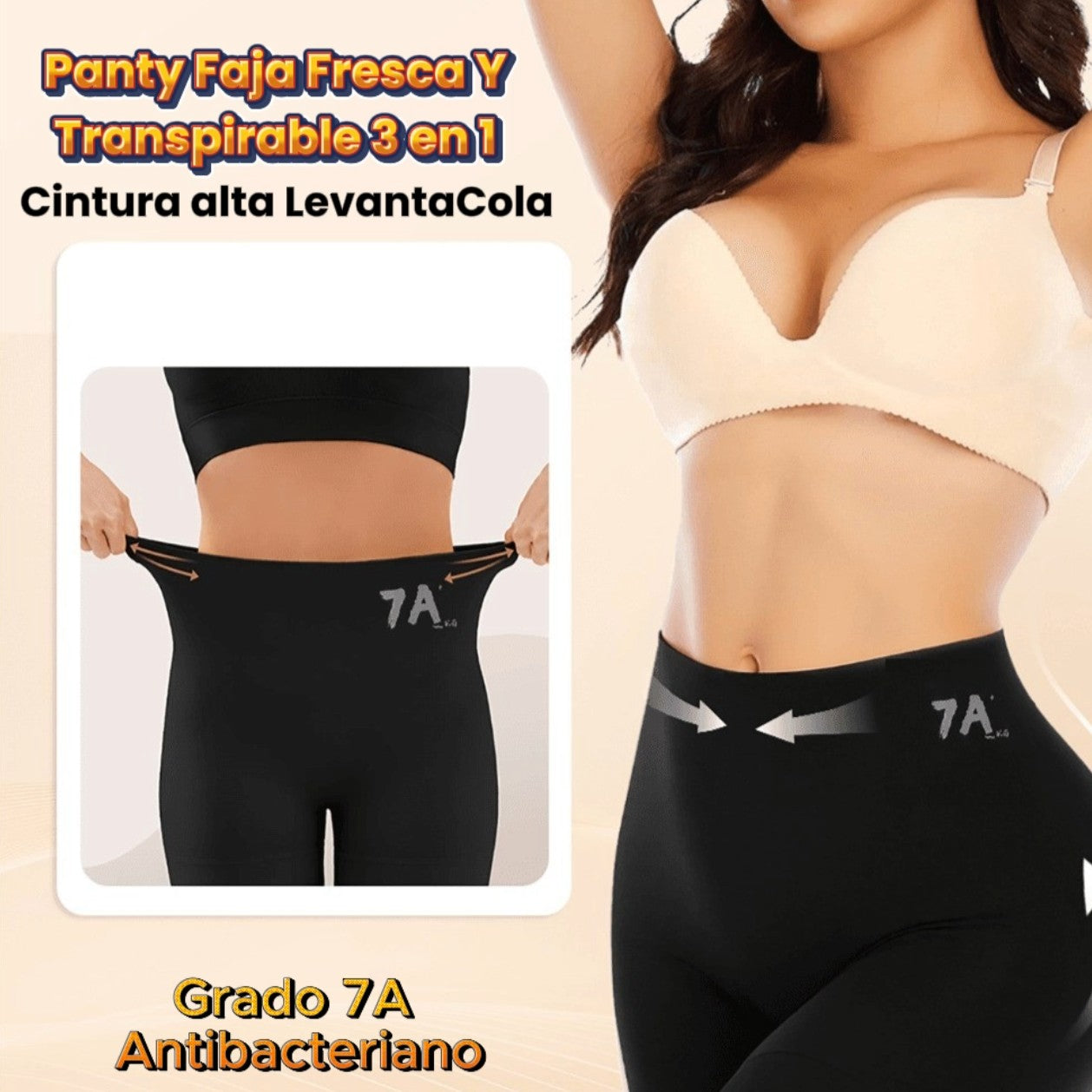Panty Faja Fresca y Trasnspirable 3 en 1 ¡La Faja Invisible que Realza Tu Figura y Te Hace Sentir Increíble!