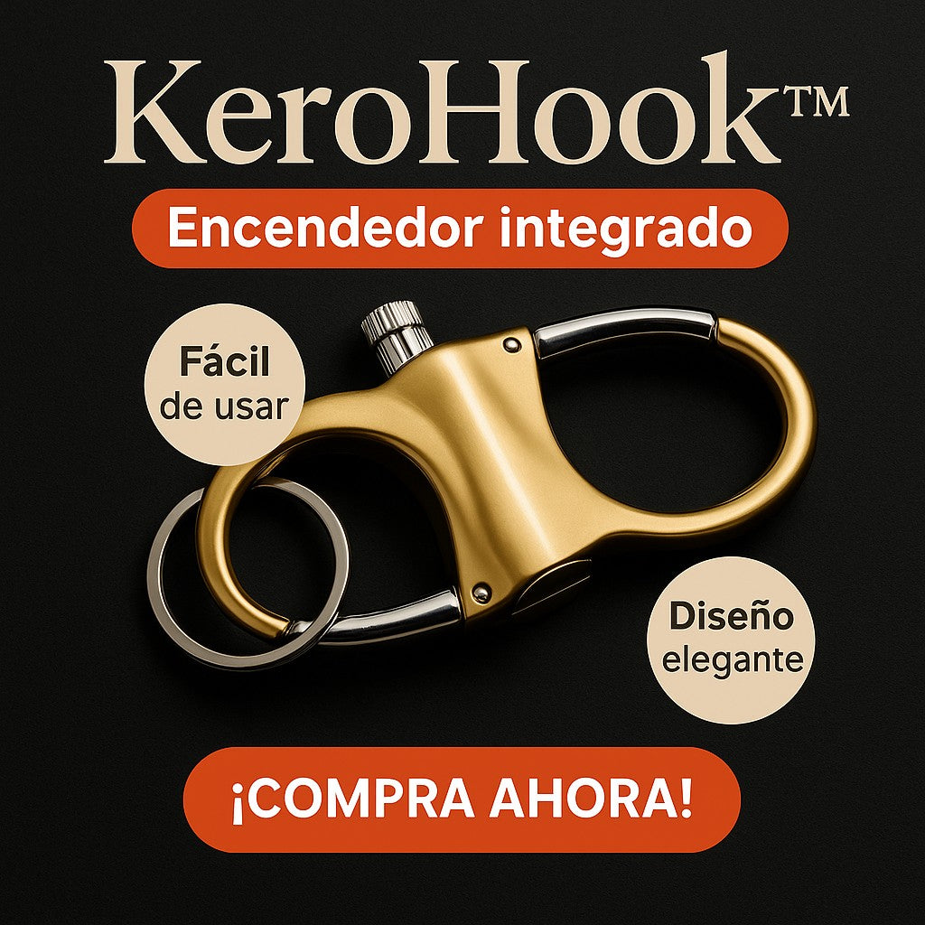 KeroHook™ – Encendedor Tipo Llavero con Mosquetón Recargable