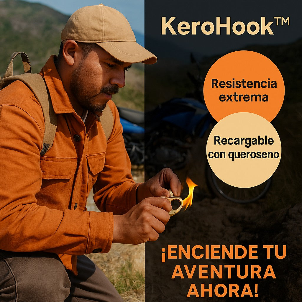 KeroHook™ – Encendedor Tipo Llavero con Mosquetón Recargable