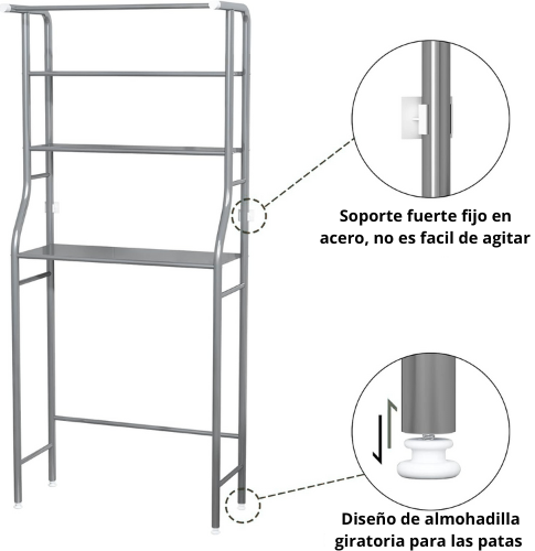 ESTANTE ORGANIZADOR PARA INODORO Y LAVADORA | ENVÍO GRATIS