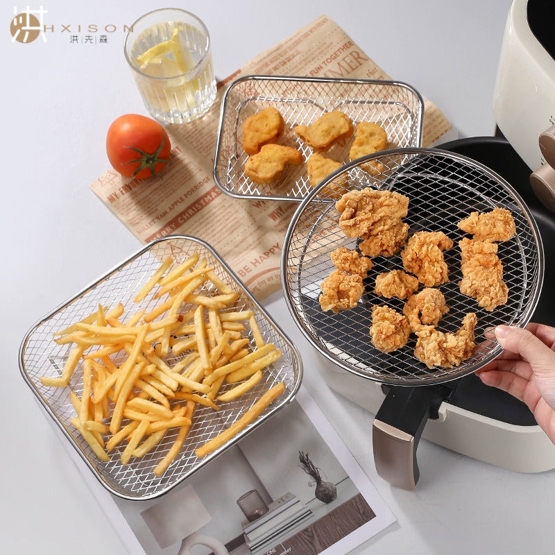 AirRack™ 3 Niveles – Soporte Apilable de Acero Inoxidable para Freidora de Aire
