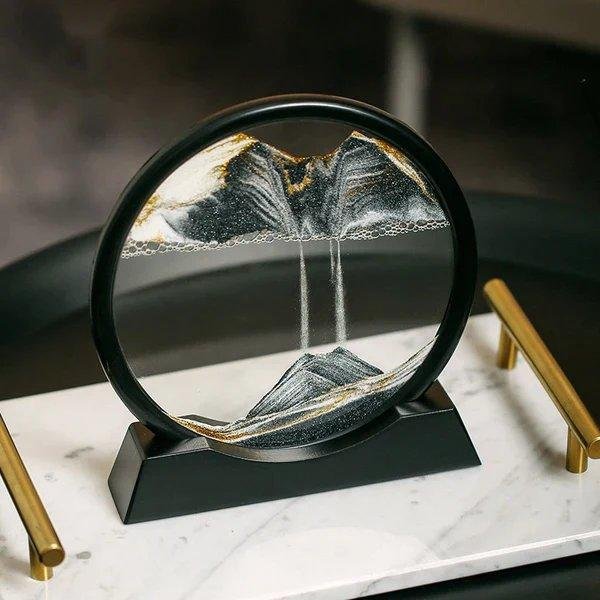 Reloj de arena liquido para la paz y abundancia