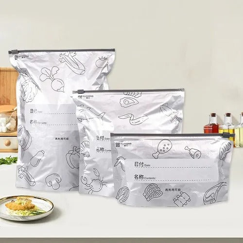 PACK 10 Bolsas Reutilizables De Aluminio Flowoon NA‑1: Conserva Frescura, Ahorra Y Protege El Planeta
