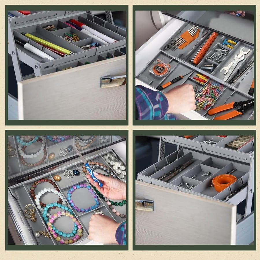 FlexiDrawer™ Organizador de Cajones Inteligente de Varios Niveles