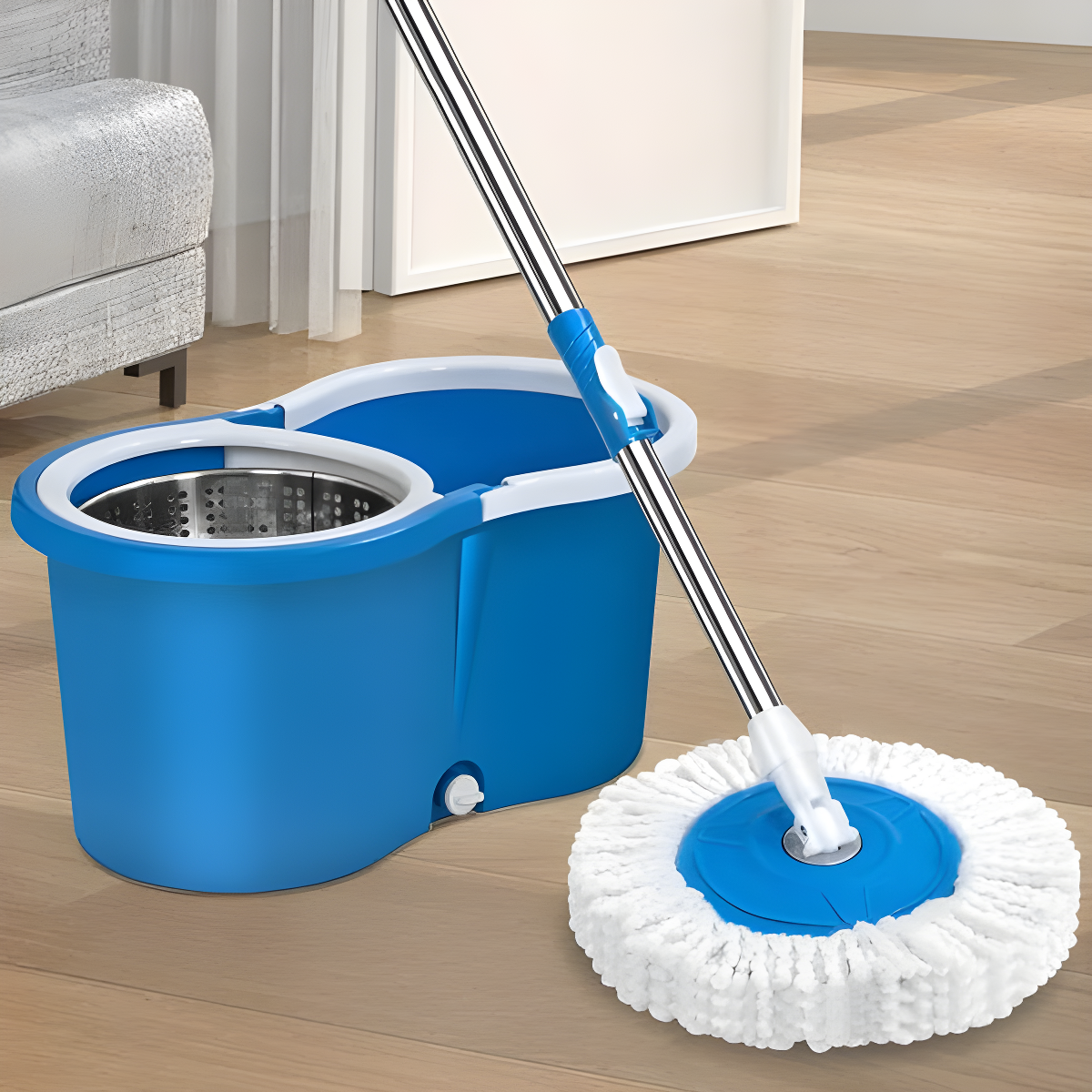 Trapero Giratorio 360º + Balde Escurridor + 2 mopas + Envío gratis