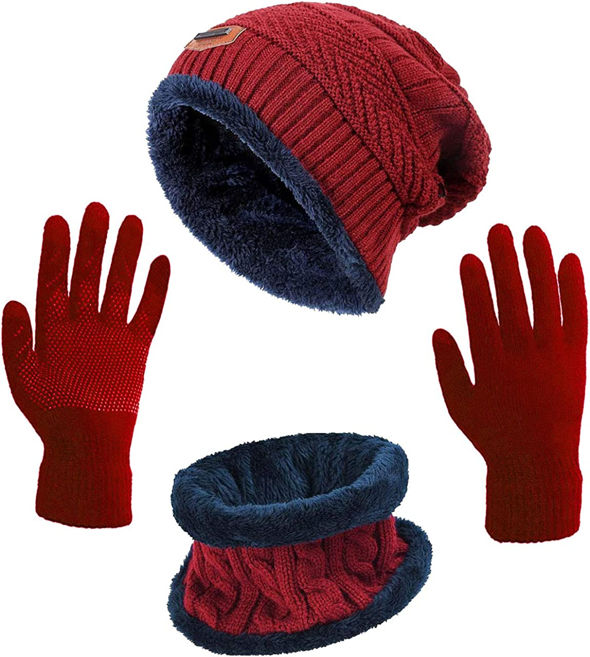 Conjunto de gorro de invierno, bufanda y guantes con función táctil, unisex | Diseño Exclusivo
