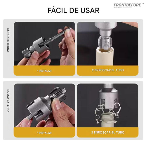 DualThread™ - Herramienta 2 en 1 para Roscado Interno y Externo