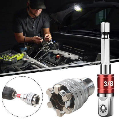 FlexiGrip™ Llave Universal Alemana Adaptable a Cualquier Tuerca o Tornillo + Adaptador de taladro