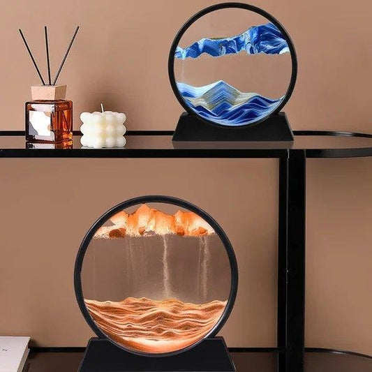 Reloj de arena liquido para la paz y abundancia
