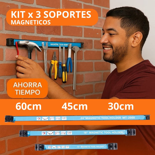KIT x 3 Soportes Magnético Pro‑Hold -  Barra 60CM, 45CM, 30CM