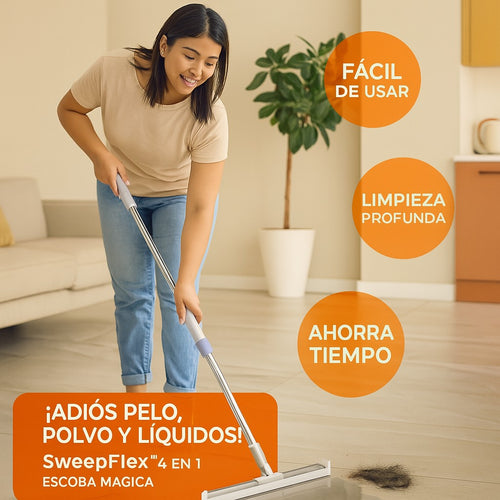 SweepFlex™ – Escoba Mágica 4 en 1 para Limpieza Total  y trapeador de piso de doble propósito