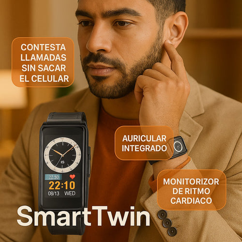 SmartTwin™ – Reloj Inteligente Con Audífono Bluetooth Integrado 2 En 1