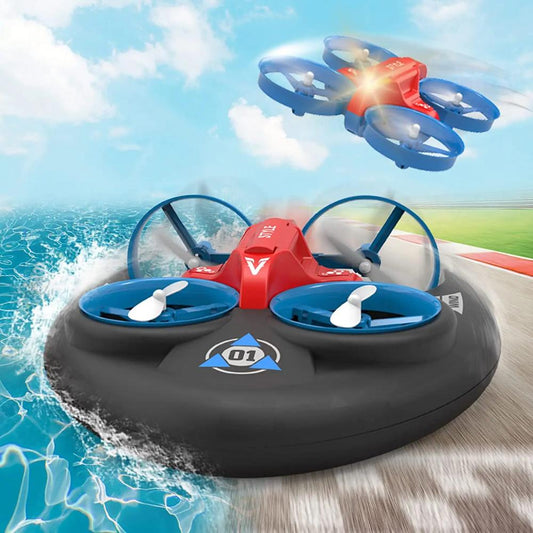 Mini Drone Cuadricoptero 3 en 1 Aire, Tierra y Agua recargable 360°