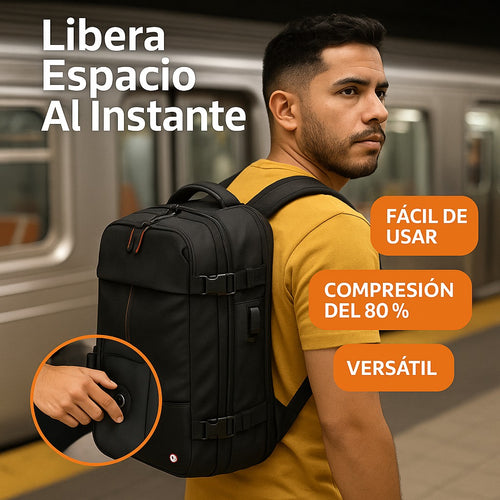AirPack™ – Mochila de Compresión de Vacío Empaca El Triple Sin Llevar Más
